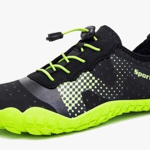 Black and Neon Green Water Shoes